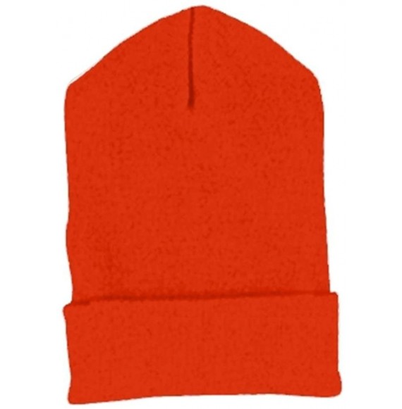 Skullies & Beanies Heavy Weight Cuffed Knit Cap - Orange - CV18CKMTKKA