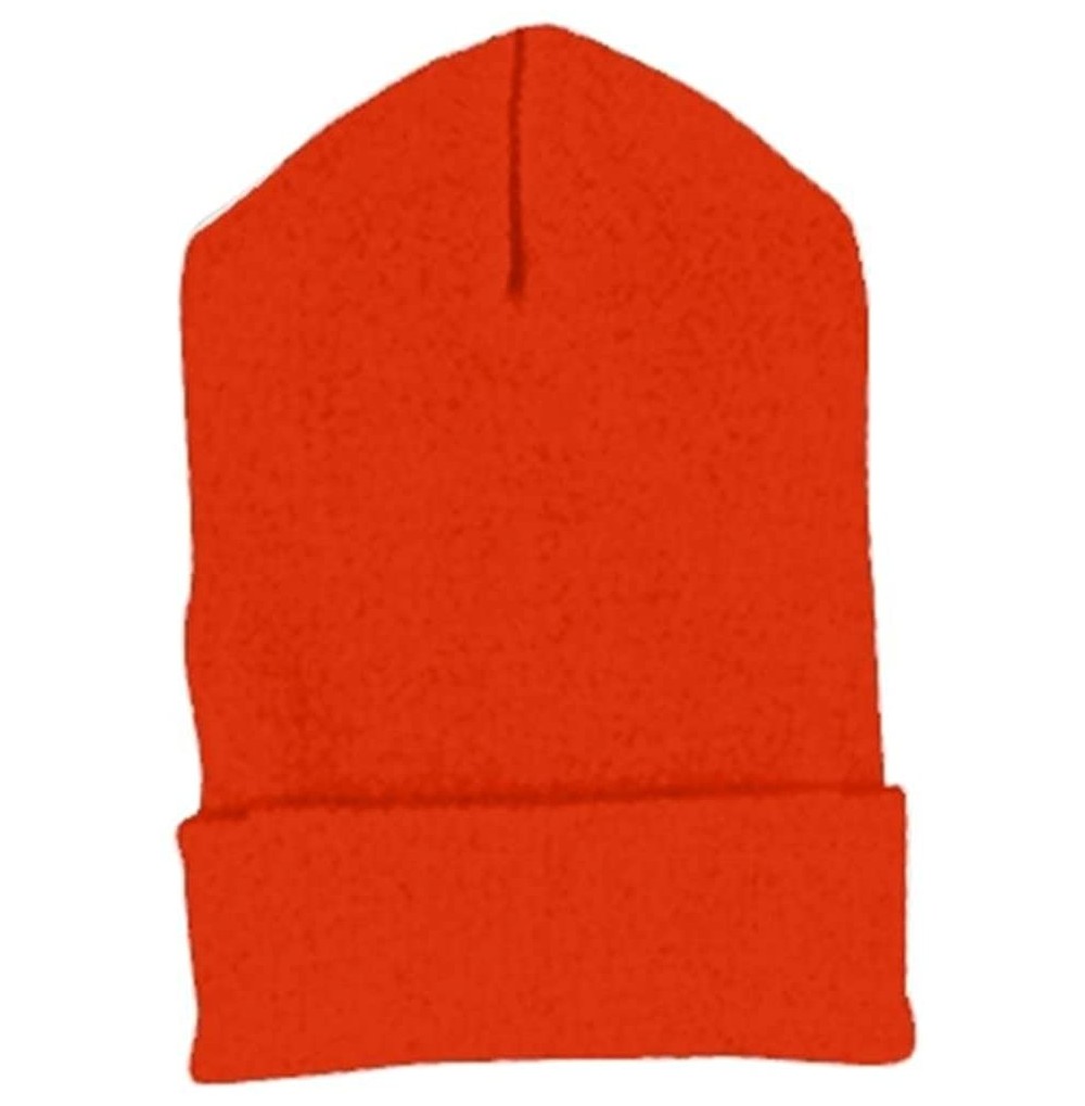 Skullies & Beanies Heavy Weight Cuffed Knit Cap - Orange - CV18CKMTKKA
