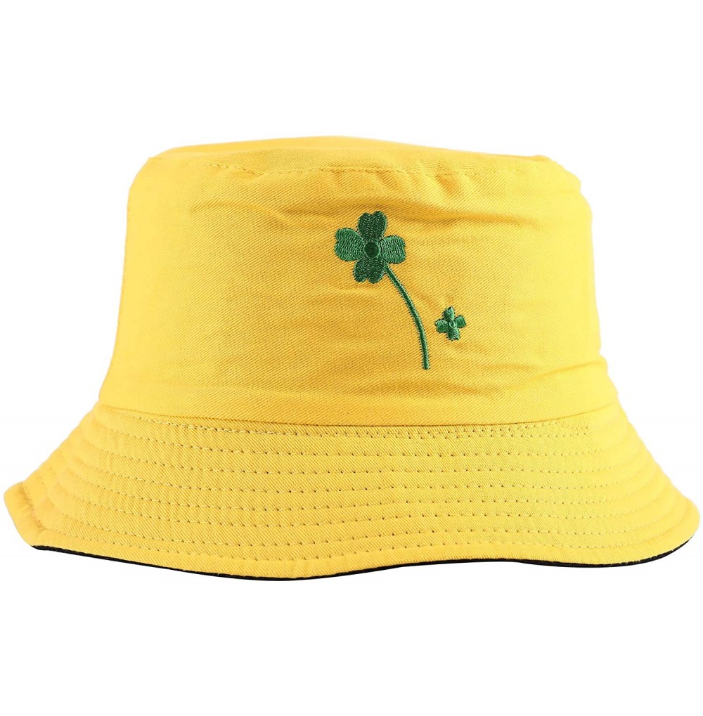 Bucket Hats Unisex Fashion Embroidered Bucket Hat Summer Fisherman Cap for Men Women - Yellow Leaf - CN18STL2MXX