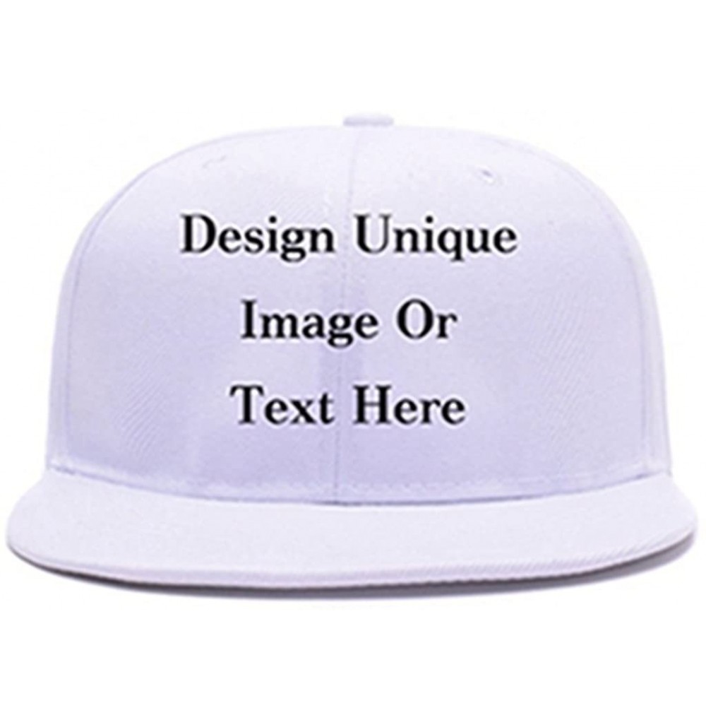 Baseball Caps Men Women Custom Flat Visor Snaoback Hat Graphic Print Design Adjustable Baseball Caps - White - CV18GEYRG6O
