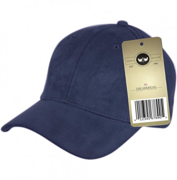 Baseball Caps Everyday Faux Suede 6 Panel Solid Suede Baseball Adjustable Cap Hat - Navy - CH12MYQ40G4