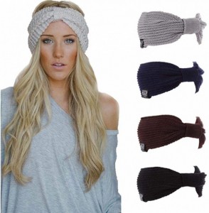 Cold Weather Headbands Women Fashion Casual Stripe Knitted Headband Hair Band Hair Accessori Cold Weather Headbands - Gray - ...