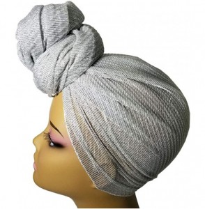 Headbands Head Wrap Scarf Turban - Long Black Head Scarf Wrap Turban Hair Scarf Tie Color Headband 1 or 2 Set - C018LUR9MSA