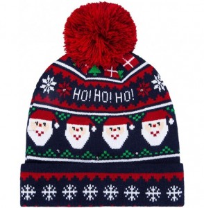 Skullies & Beanies LED Christmas Hat Light Up Beanie Knitted Sweater Holiday Celebrations Cap Xmas Gift - 1 2 Qty-1 - CI1922H...