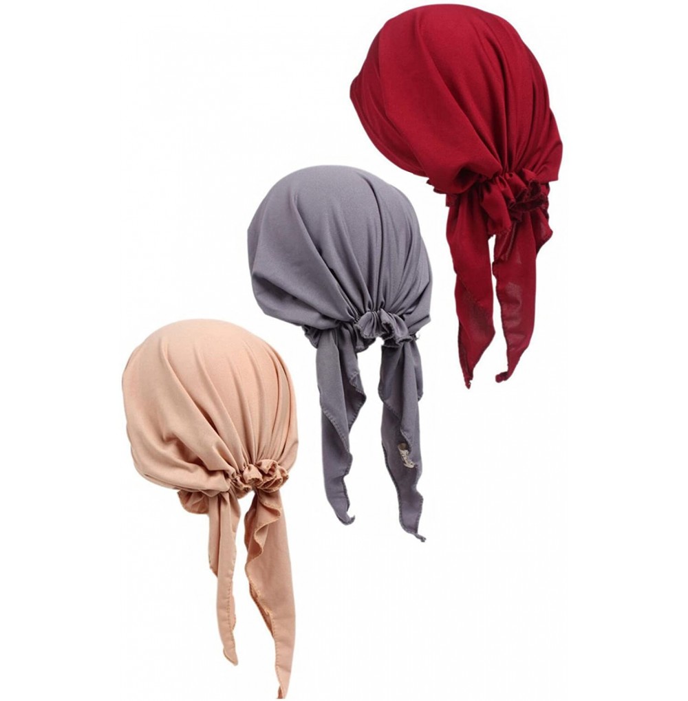 Skullies & Beanies 3 Pack Women Chemo Hat Beanie Scarf Turban Headwear for Cancer Patients - 4c - CM184ZCSYE7