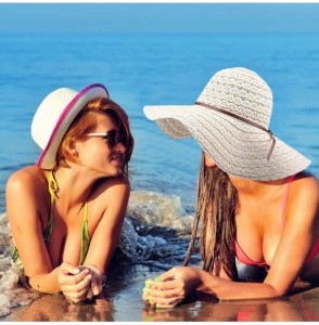 Sun Hats Women Summer Beach Sun Hats Floppy Packable Hat for Women Lace Straw Hats Wide Brim Hat UV UPF Sun Protection - CP19...