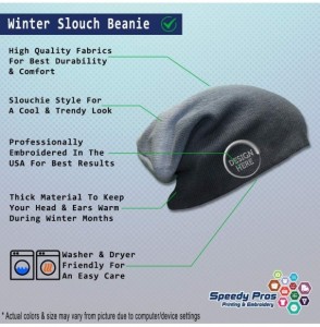 Skullies & Beanies Custom Slouchy Beanie Manatee Embroidery Cotton Skull Cap Hats for Men & Women - Navy - C912ESMOQOX
