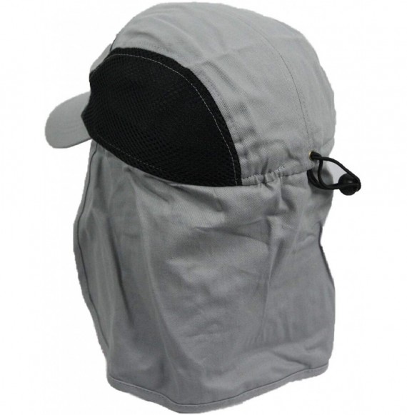 Sun Hats Baseball Cap Ear Flap Pocket Sun Neck Cover Bonnie Visor Camo Hiking Fishing - Gray - CW18U2EY2DX