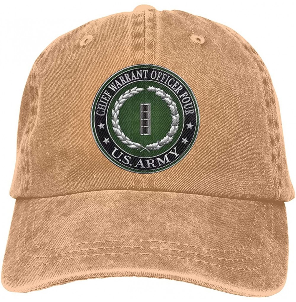 Baseball Caps Chief Warrant Officer Four (CW4) Rank Insignia Adjustable Baseball Caps Denim Hats Cowboy Sport Outdoor - Natur...