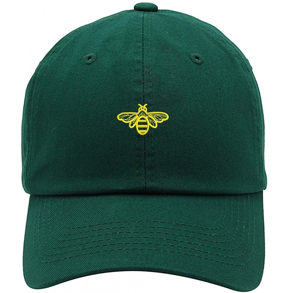 Baseball Caps Bee Embroidered Brushed Cotton Dad Hat Cap - Vc300_forestgreen - C618QGGYDHM