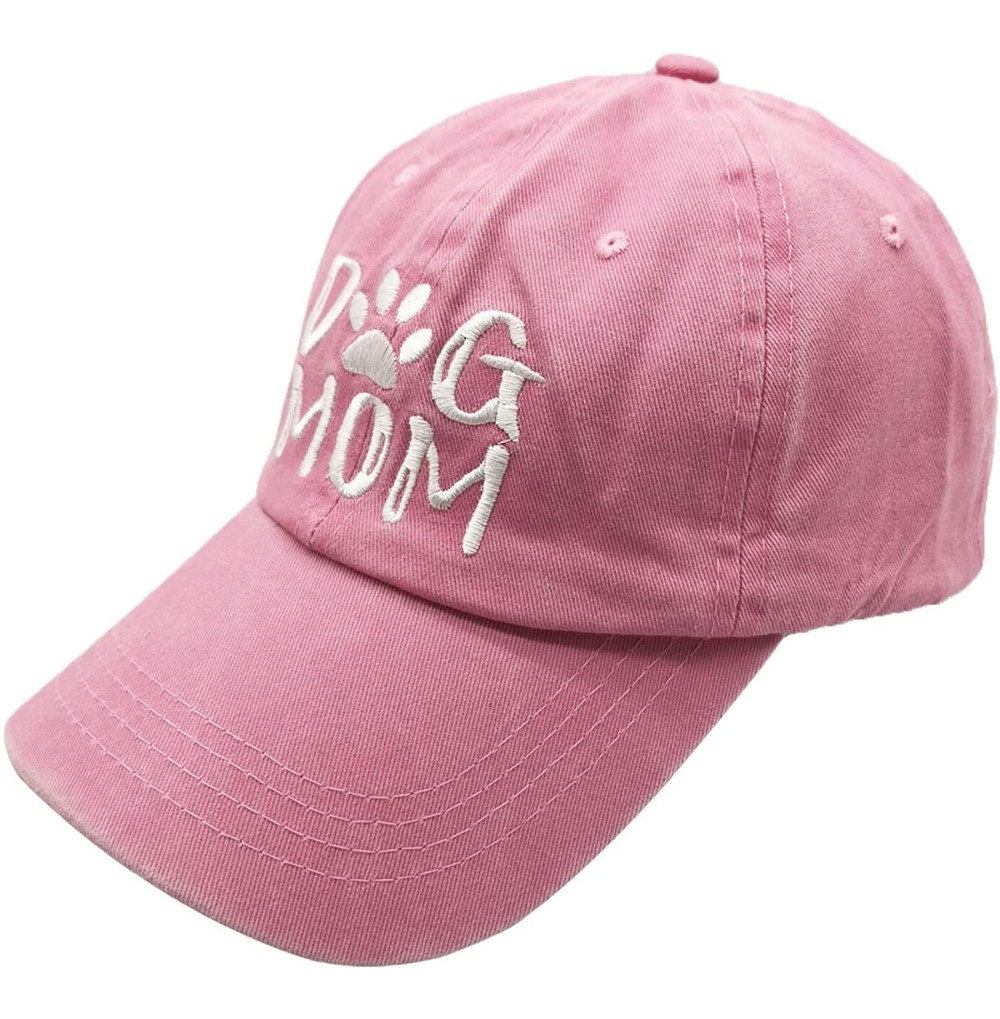 Baseball Caps Women's Embroidered Adjustable Denim Baseball Cap - Pink - CQ18T0D3434