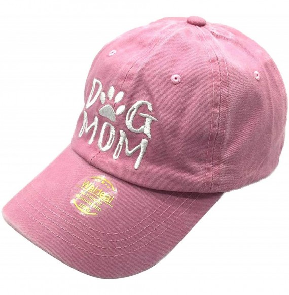 Baseball Caps Women's Embroidered Adjustable Denim Baseball Cap - Pink - CQ18T0D3434