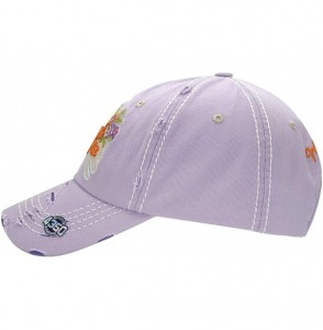 Baseball Caps Womens Baseball Cap Washed Distressed Vintage Adjustable Polo Style Dad hat - Purple - C618YE725OD