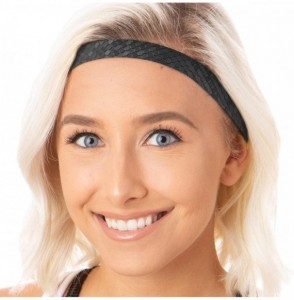 Headbands Women's Adjustable Non Slip Geo Sport Headband Multi Gift Pack - Black & Gold Skinny Geo 2pk - CG19779RHSY