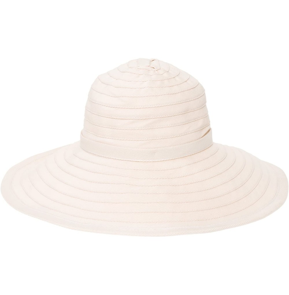 Sun Hats Ribbon Large Brim Sun Hat - Linen - CV17Z2KACWH