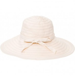Sun Hats Ribbon Large Brim Sun Hat - Linen - CV17Z2KACWH