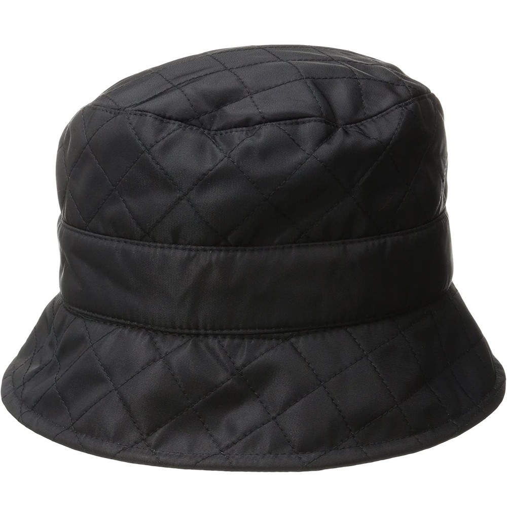 Bucket Hats Women's Packable Quilted Rain Hat - Black - CZ11XXJI2VB