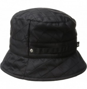 Bucket Hats Women's Packable Quilted Rain Hat - Black - CZ11XXJI2VB