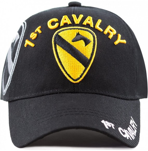 Baseball Caps U.S Military 1st Cavalry Division Embroidered One Size Cap Black - CI12N5JIC6A