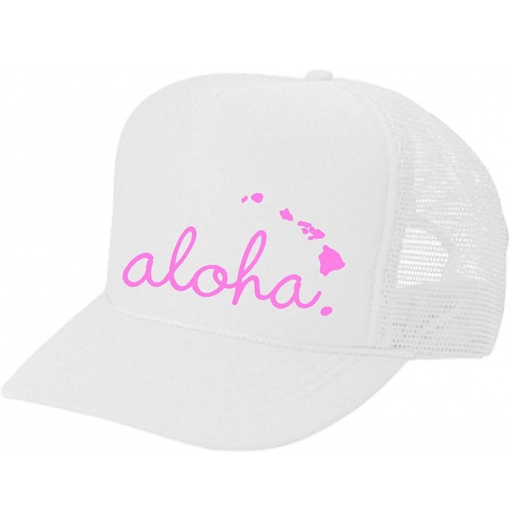 Baseball Caps Hawaii Honolulu HAT - Aloha - Cool Stylish Apparel Accessories - White-pink Print - CD1855X28N2