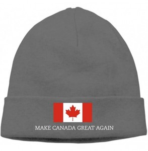 Skullies & Beanies Mens&Womens Make Canada Great Again Flag Outdoor Daily Beanie Hat Skull Cap Black - Deepheather - CS187R7WS3Y