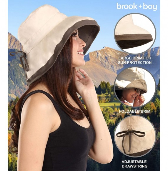 Sun Hats Outdoor Womens Sun Hat Protection - Beige - Cotton With Drawstring - CH18E7UHG6T