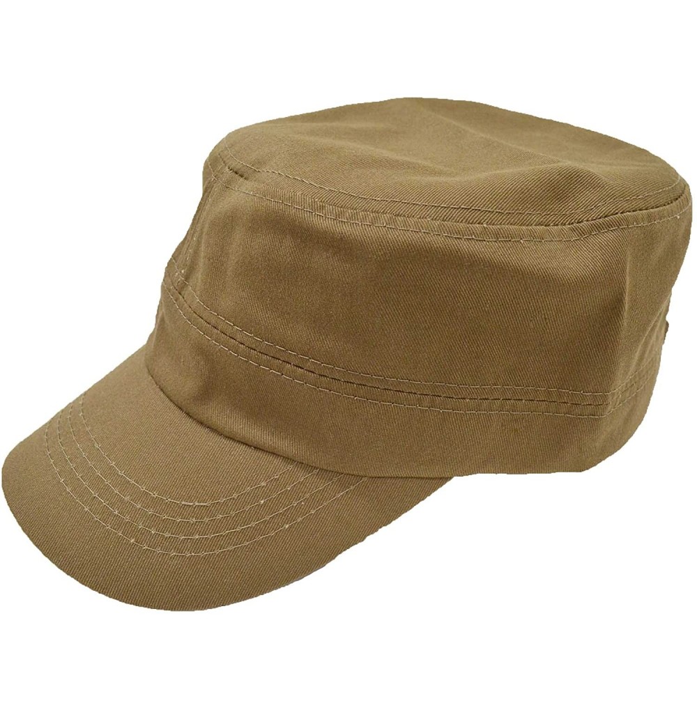 Baseball Caps Vintage Army Military Cadet Hat Unisex - Khaki - CF184S2QY3Q