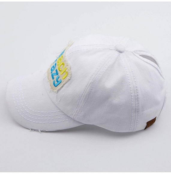Baseball Caps Exclusives Hatsandscarf Washed Distressed Cotton Denim Ponytail Hat Adjustable Baseball Cap (BT-761) - CB18RGTR9RI