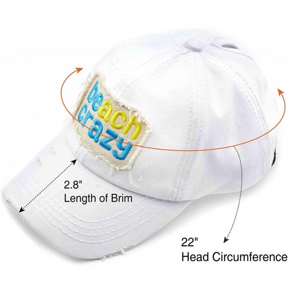 Baseball Caps Exclusives Hatsandscarf Washed Distressed Cotton Denim Ponytail Hat Adjustable Baseball Cap (BT-761) - CB18RGTR9RI