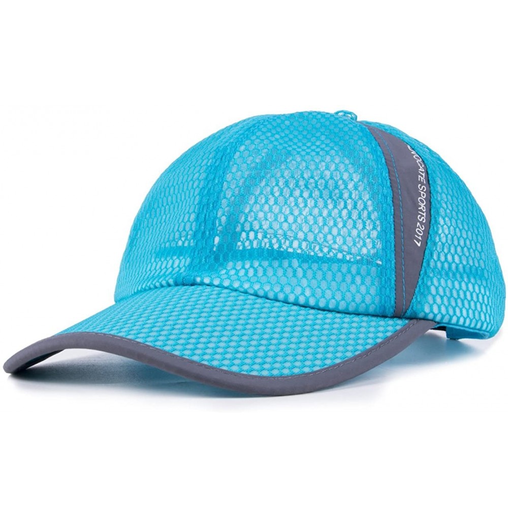 Baseball Caps Unisex Women Men Quick Dry Mesh Breathable Baseball Cap Adjustable Snapback Out Door Sports Sun Golf Hats - C31...