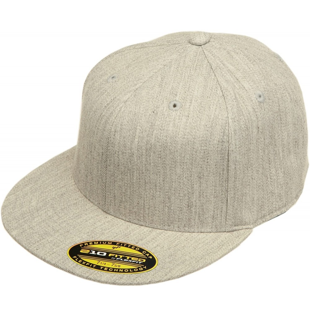 Baseball Caps Blank Flatbill XXL Extra Large Fitted Hat Cap 6210XX - Heather Grey - CF11FTCWULD