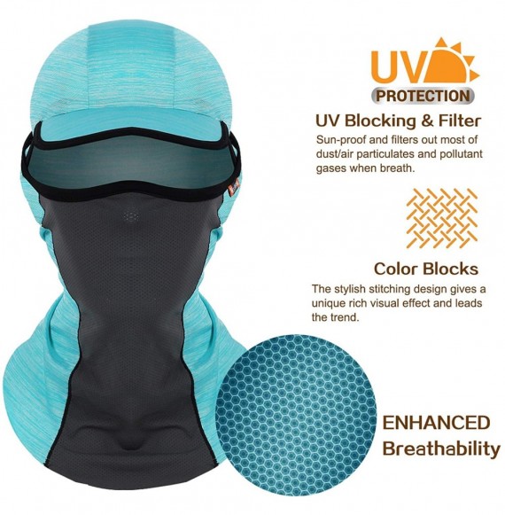 Balaclavas Sun UV Protection Summer Face Mask Breathable Cooling Fishing Neck Gaiter - Blue - C61965CA892