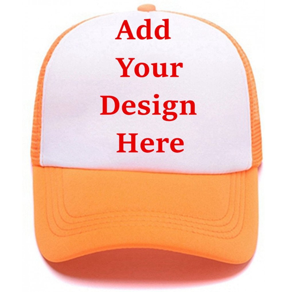 Baseball Caps Personalized Snapback Trucker Hats Custom Unisex Mesh Outdoors Baseball Caps - Orange - C018ECXUIRU