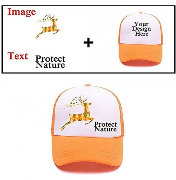 Baseball Caps Personalized Snapback Trucker Hats Custom Unisex Mesh Outdoors Baseball Caps - Orange - C018ECXUIRU
