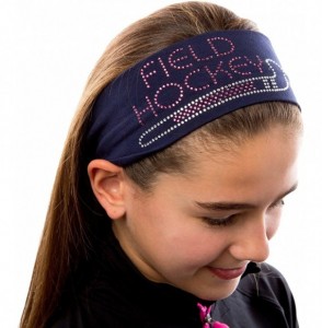 Headbands Field Hockey Rhinestone Stretch Headband for Girls- Teens and Adults - Rainbow Tie Dye - CU11QC7QUN3