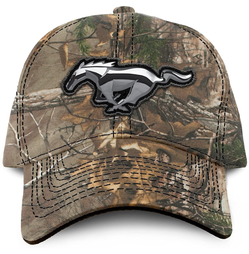 Baseball Caps Ford Pony Chrome Logo Hat - Camouflage - C012B6Y8VNN