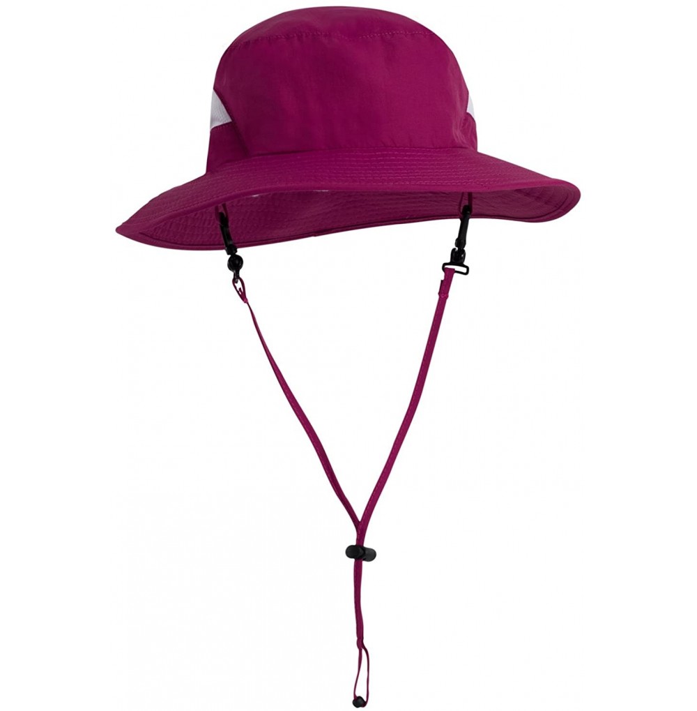 Bucket Hats Adult Unisex Playa Wide Brim Bucket Sun Hats - UPF 50+ Sun Protection - Cranberry - CG11ZUGNHAP