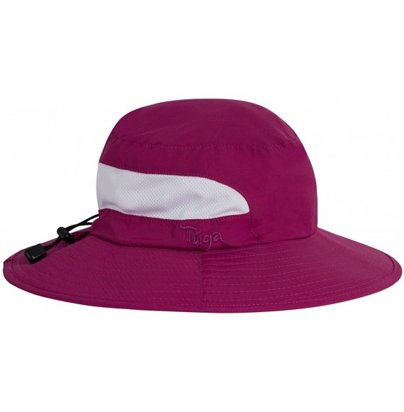 Bucket Hats Adult Unisex Playa Wide Brim Bucket Sun Hats - UPF 50+ Sun Protection - Cranberry - CG11ZUGNHAP