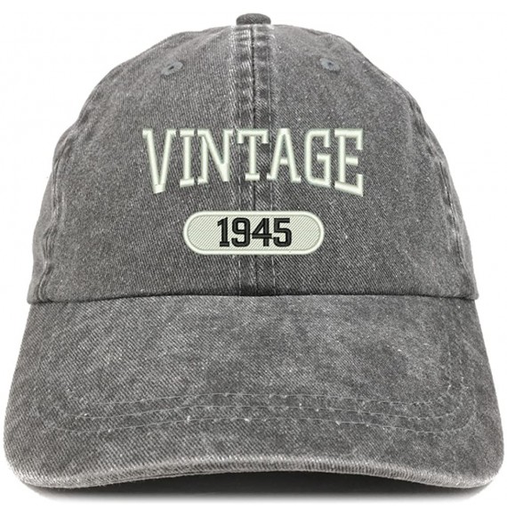 Baseball Caps Vintage 1945 Embroidered 75th Birthday Soft Crown Washed Cotton Cap - Black - CR180WU4R9S