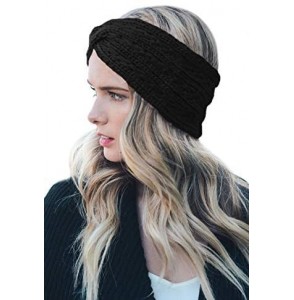 Cold Weather Headbands Womens Winter Warm Beanie Headband Soft Stretch Skiing Cable Knit Cap Ear Warmer Headbands - C218X89N9KD